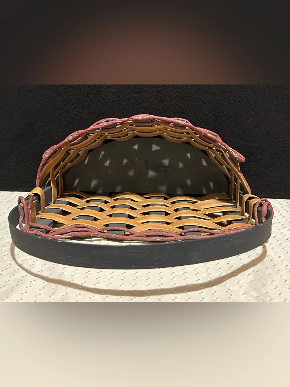 Handcrafted Basket Made In Michigan Free Standing Or Wall Hanging with Handle